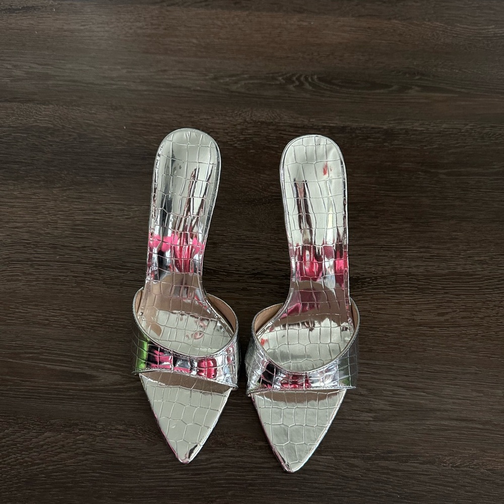 SHEIN Silver Stiletto Heels